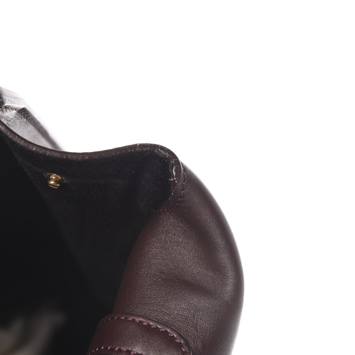 Smooth Calfskin Large Bi-Color Tie Knot Tote Black Burgundy