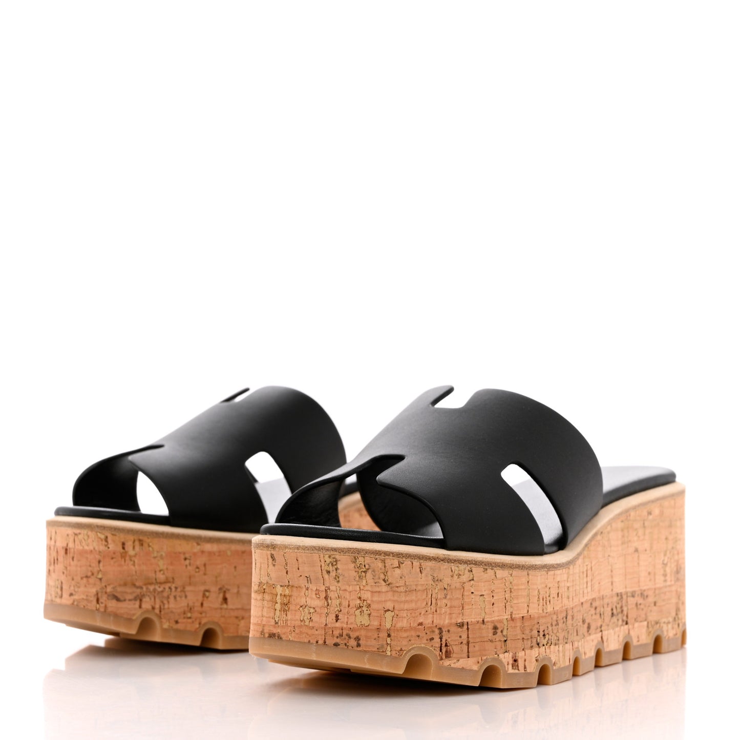Calfskin Cork Eze 30 Sandals 35 Black