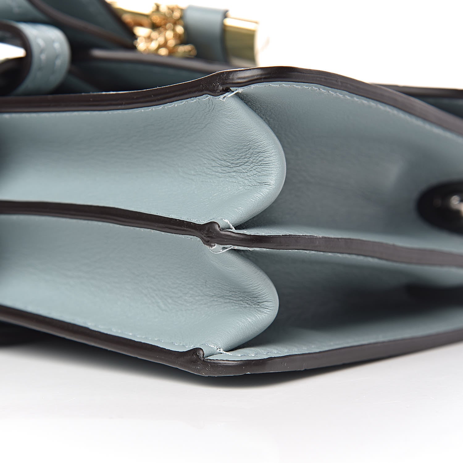 Chloe Calfskin Crocodile Embossed Aby Chain Shoulder Bag Faded Blue 8 of 9