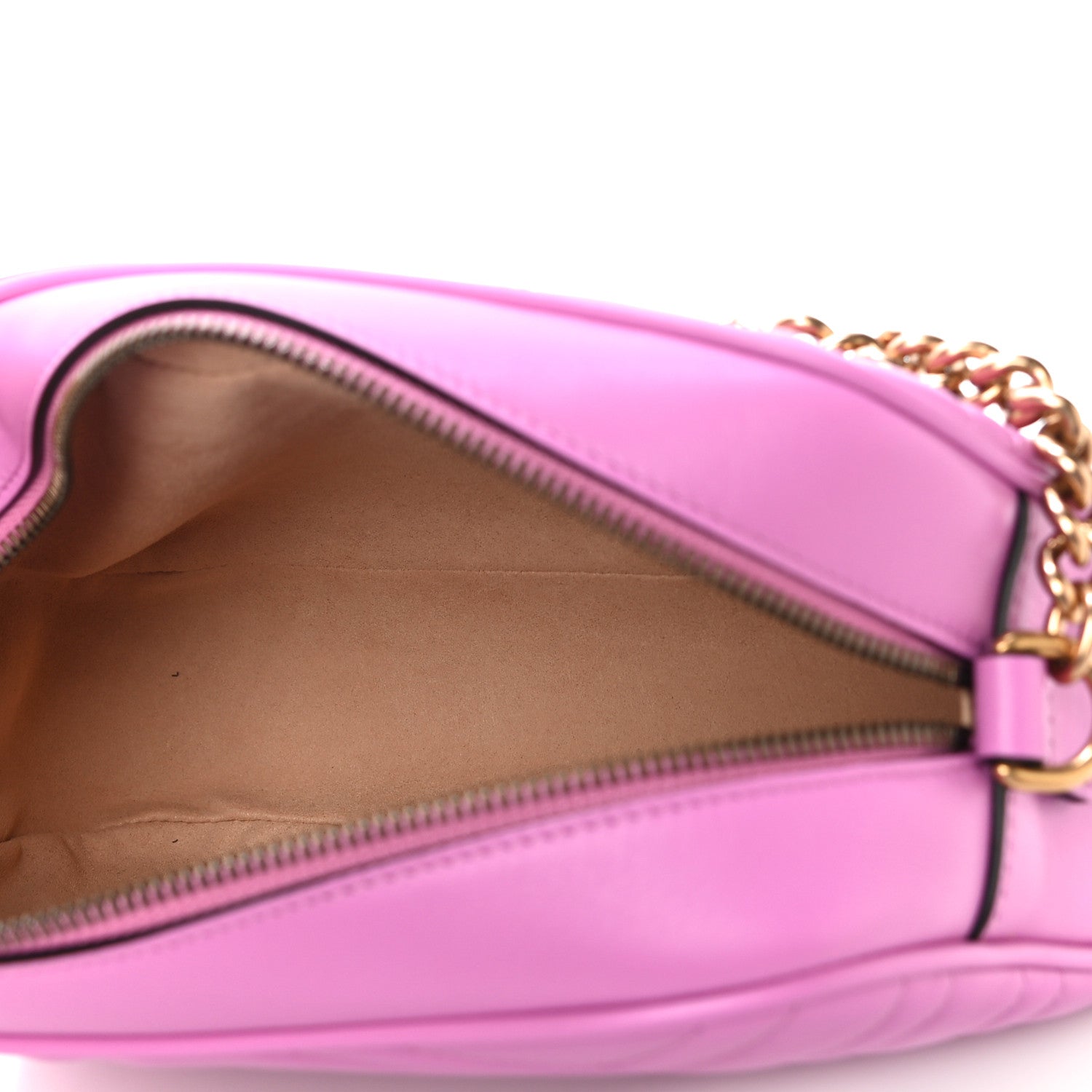 Gucci Calfskin Matelasse Small GG Marmont Chain Shoulder Bag Candy Mousse 5 of 11