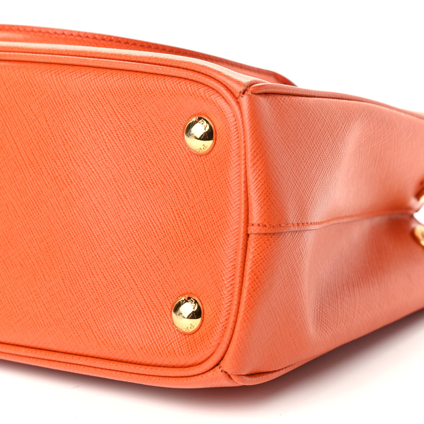 Saffiano Mini Galleria Double Zip Tote Papaya