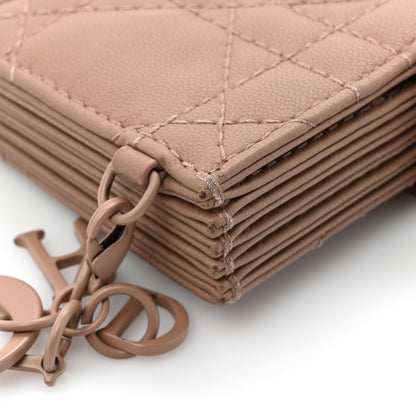 Christian Dior Ultra Matte Calfskin Cannage Lady Dior 5-Gusset Card Holder Blush Powder 11 of 13