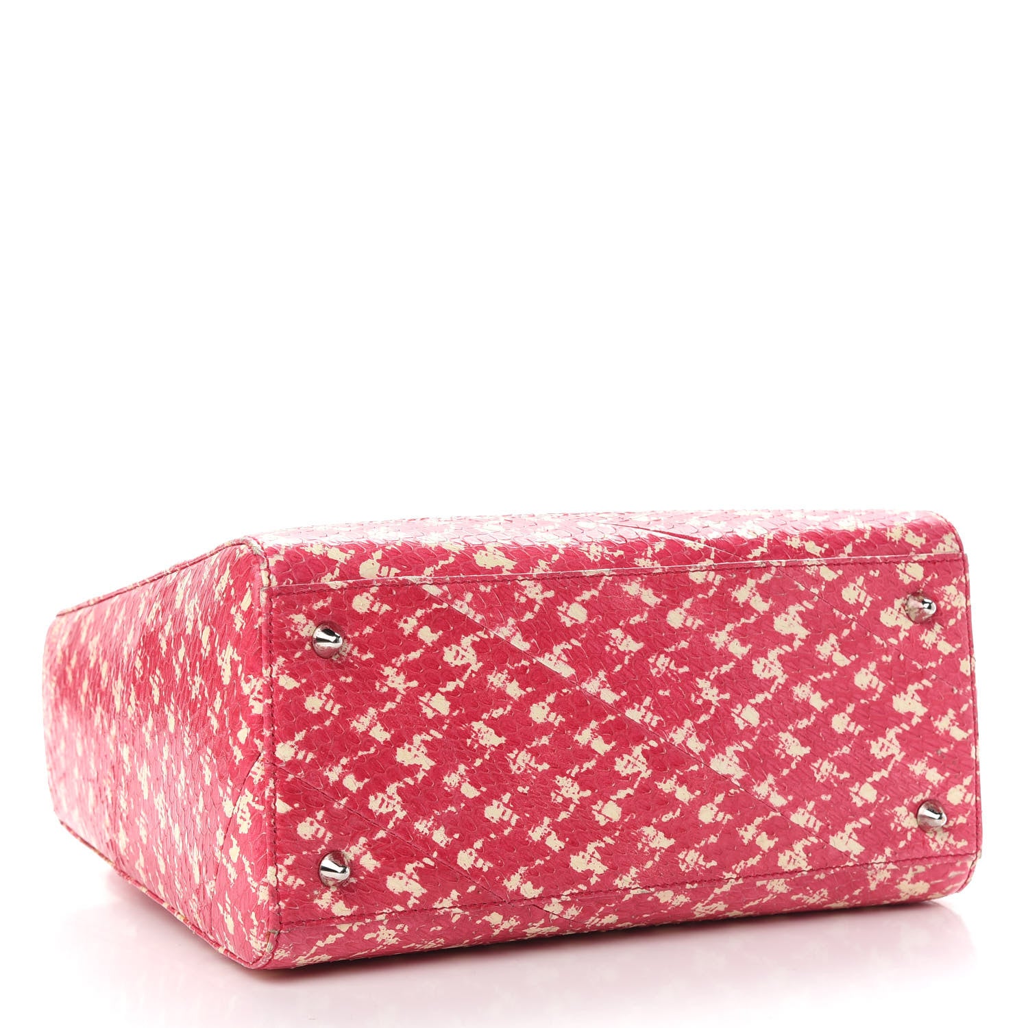 Christian Dior Snakeskin Medium Lady Dior Pink White 4 of 11