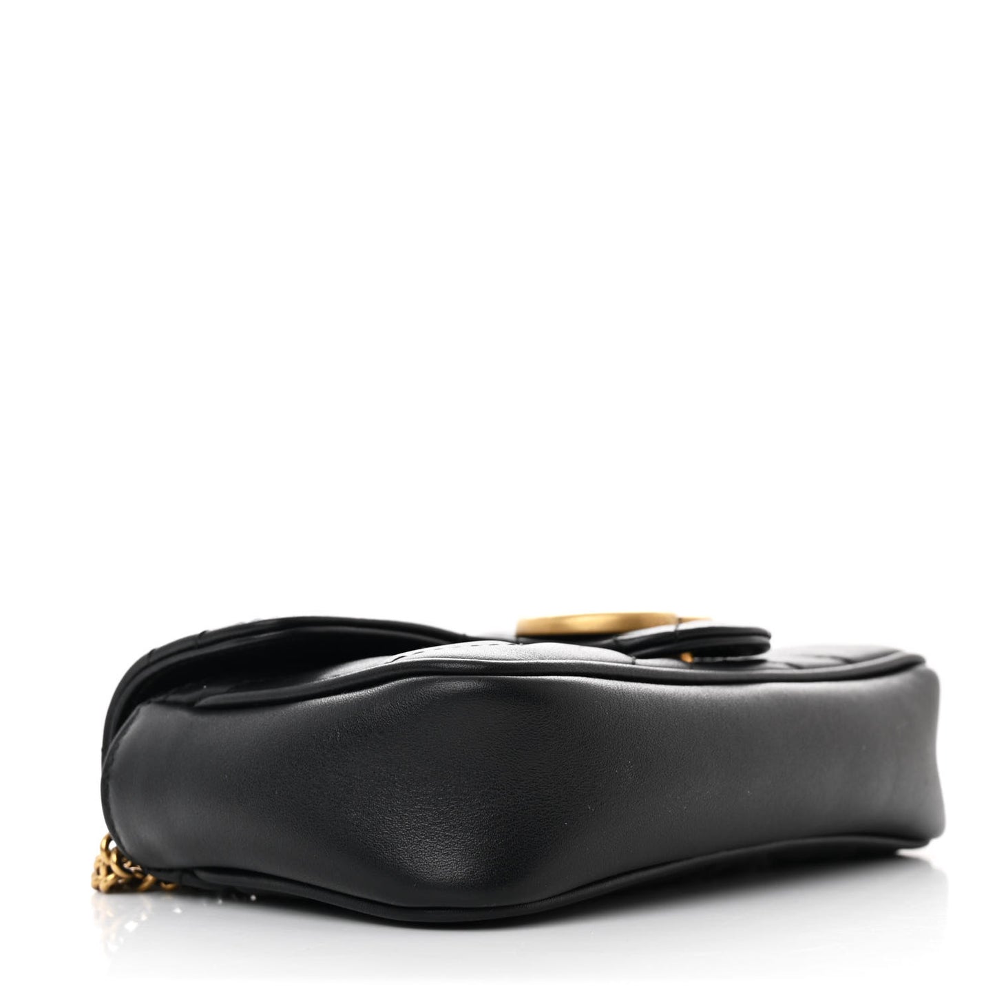 Calfskin Matelasse Super Mini GG Marmont Shoulder Bag Black
