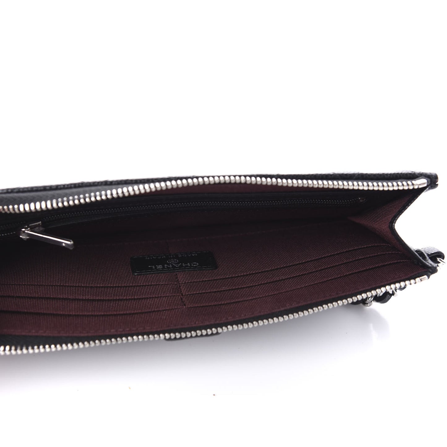 Caviar Quilted Classic Pouch With Handle Black
