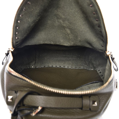 Valentino Garavani Grained Calfskin Medium Rockstud Backpack Army Green 5 of 8