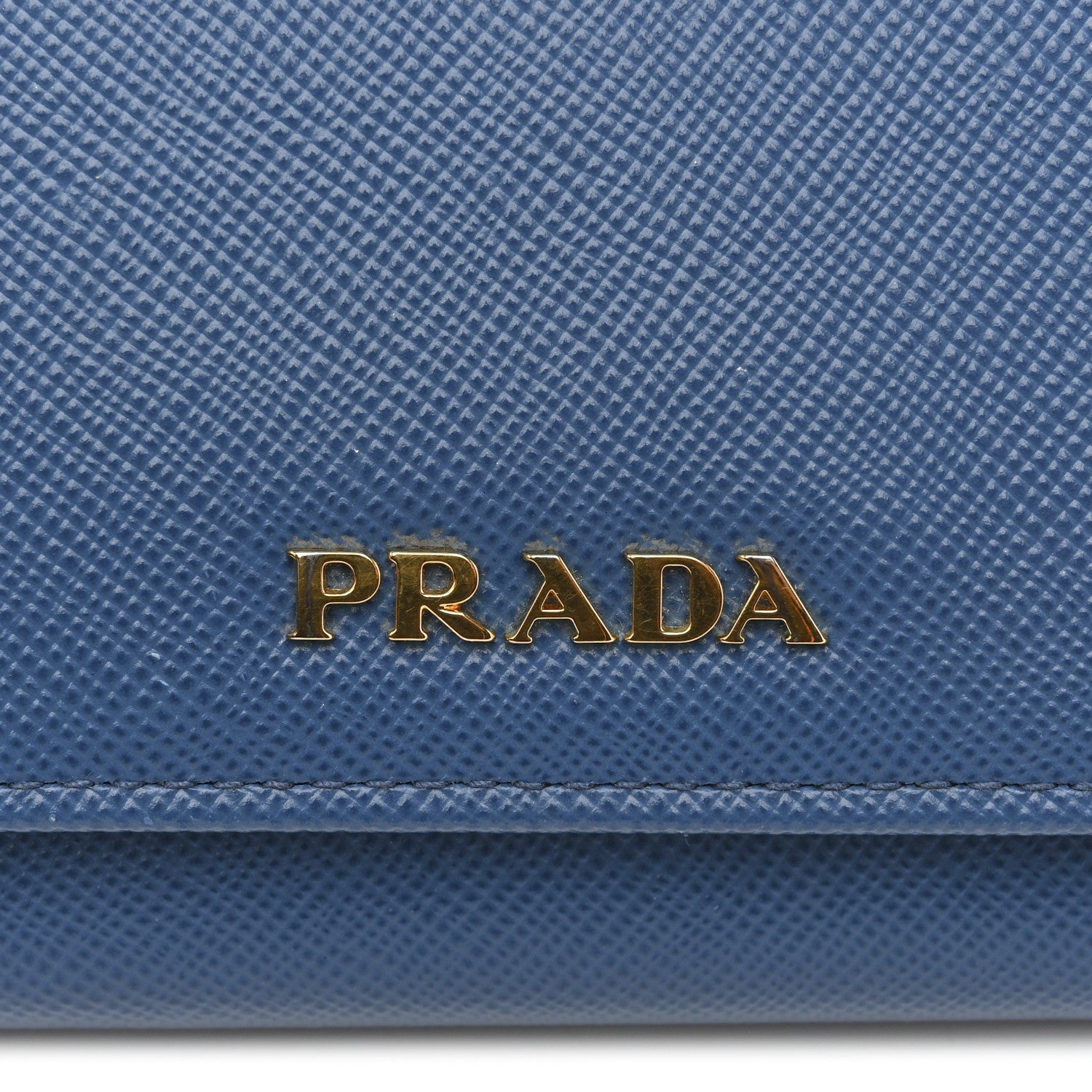 Prada Saffiano Bi-Color Metal Continental Flap Wallet Cobalto Black 9 of 12