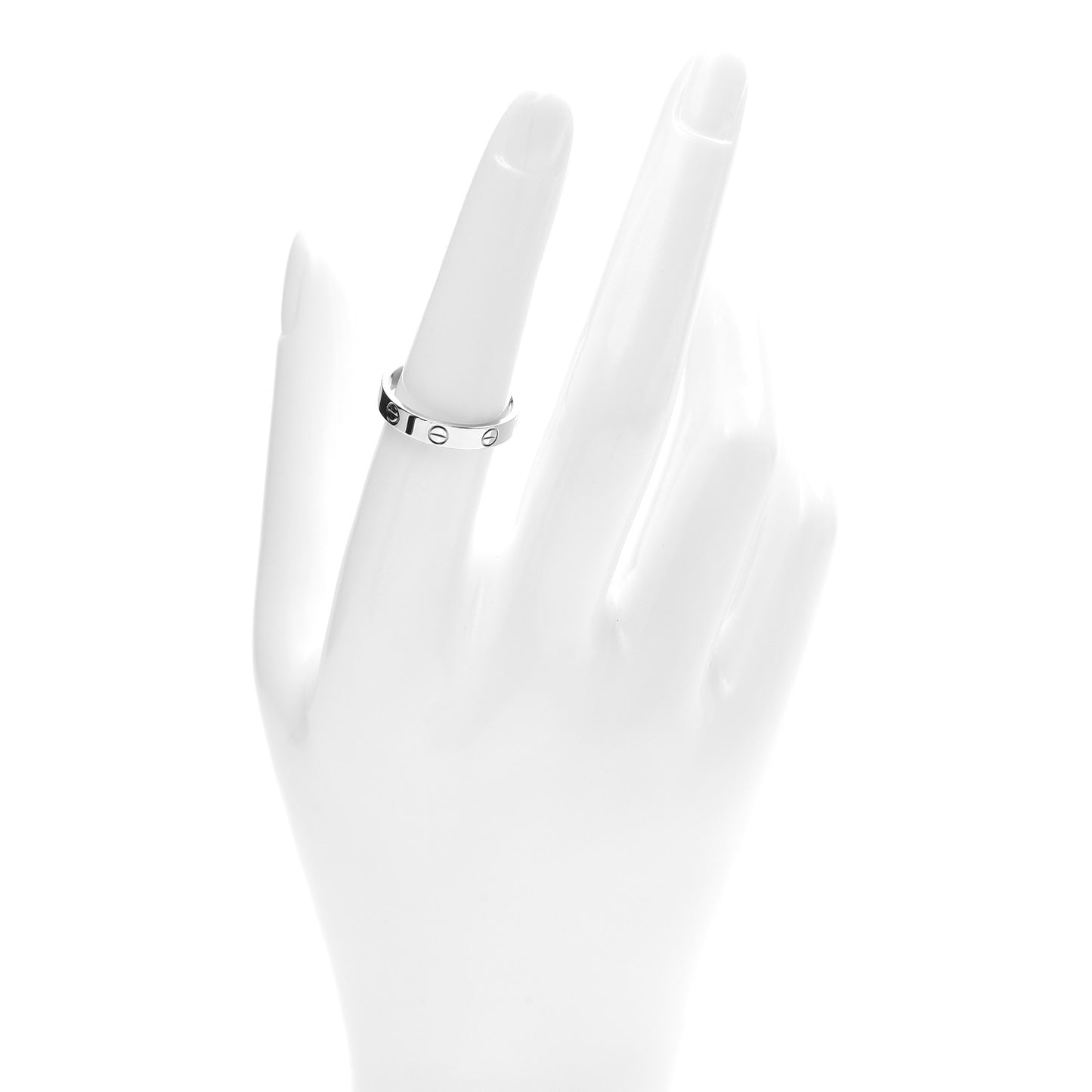 18K White Gold 3.5mm LOVE Wedding Band Ring 55 7.25