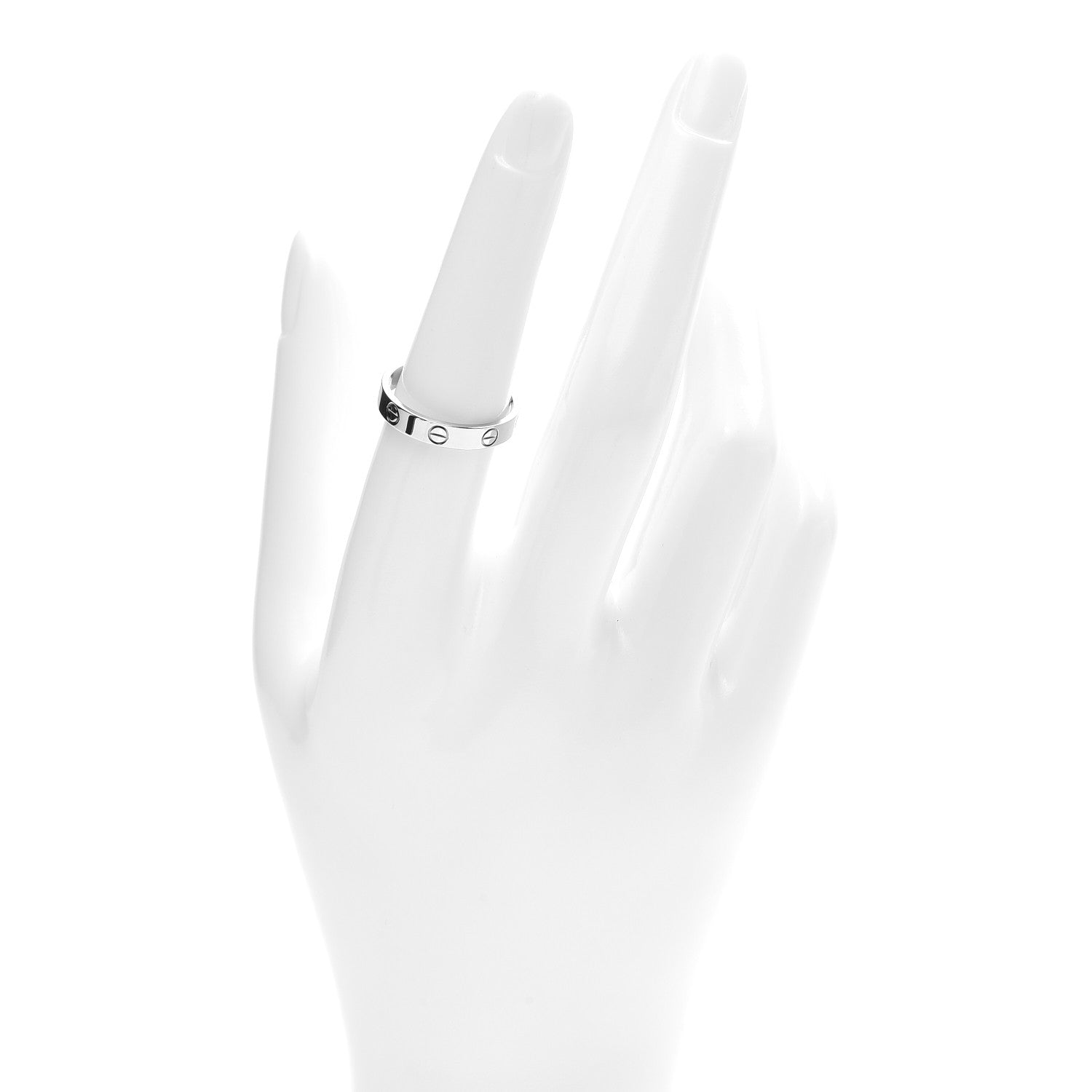 Cartier 18K White Gold 3.5mm LOVE Wedding Band Ring 55 7.25 2 of 4