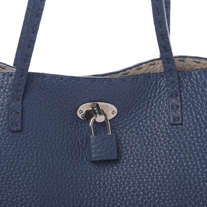 Fendi Cuoio Romano Selleria Bi-Color Large Carla Tote Blue Latte 8 of 11