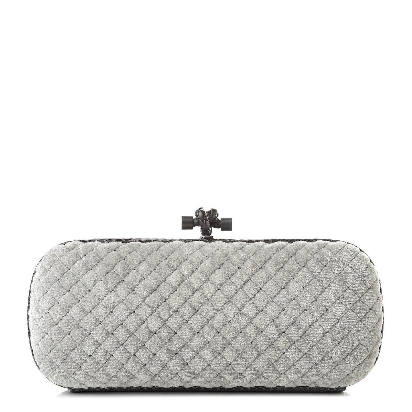 Velvet Intreccio Impero Ayers Knot Clutch Gray