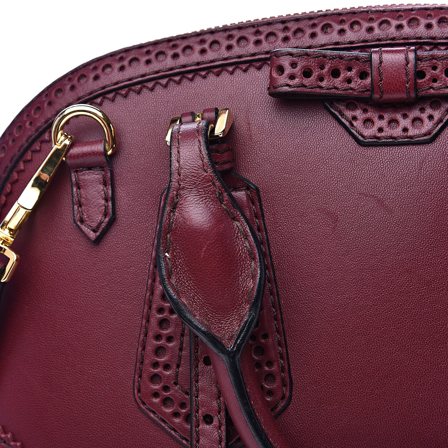 Calfskin Small Orchard Bowling Bag Burgundy Red