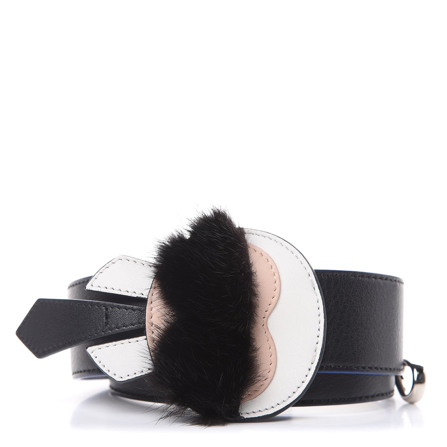 Fendi Vitello Dolce Mink Fur Karlito Inlay Strap You Black Multicolor 1 of 5