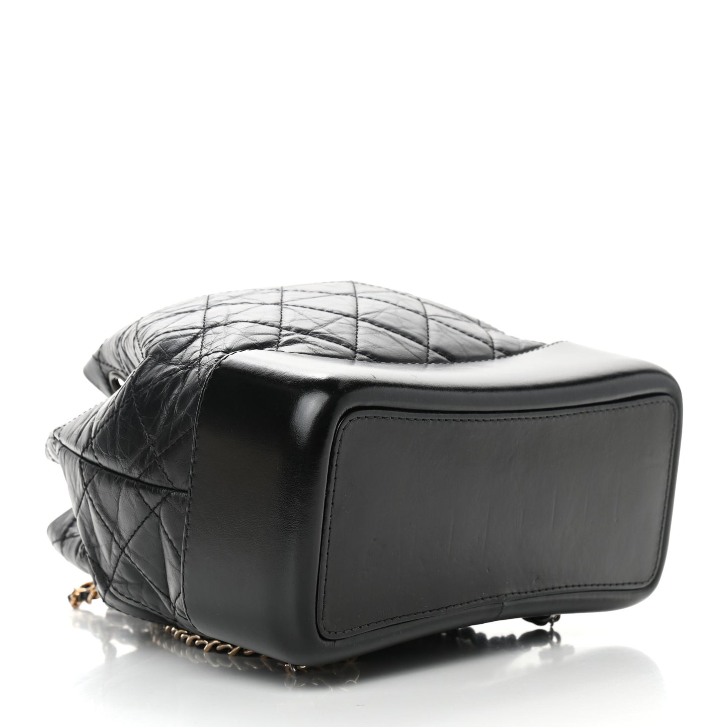Aged Calfskin Quilted Small Gabrielle Backpack Black