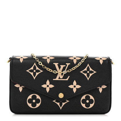 Louis Vuitton Empreinte Monogram Giant Felicie Pochette Black Beige 1 of 10