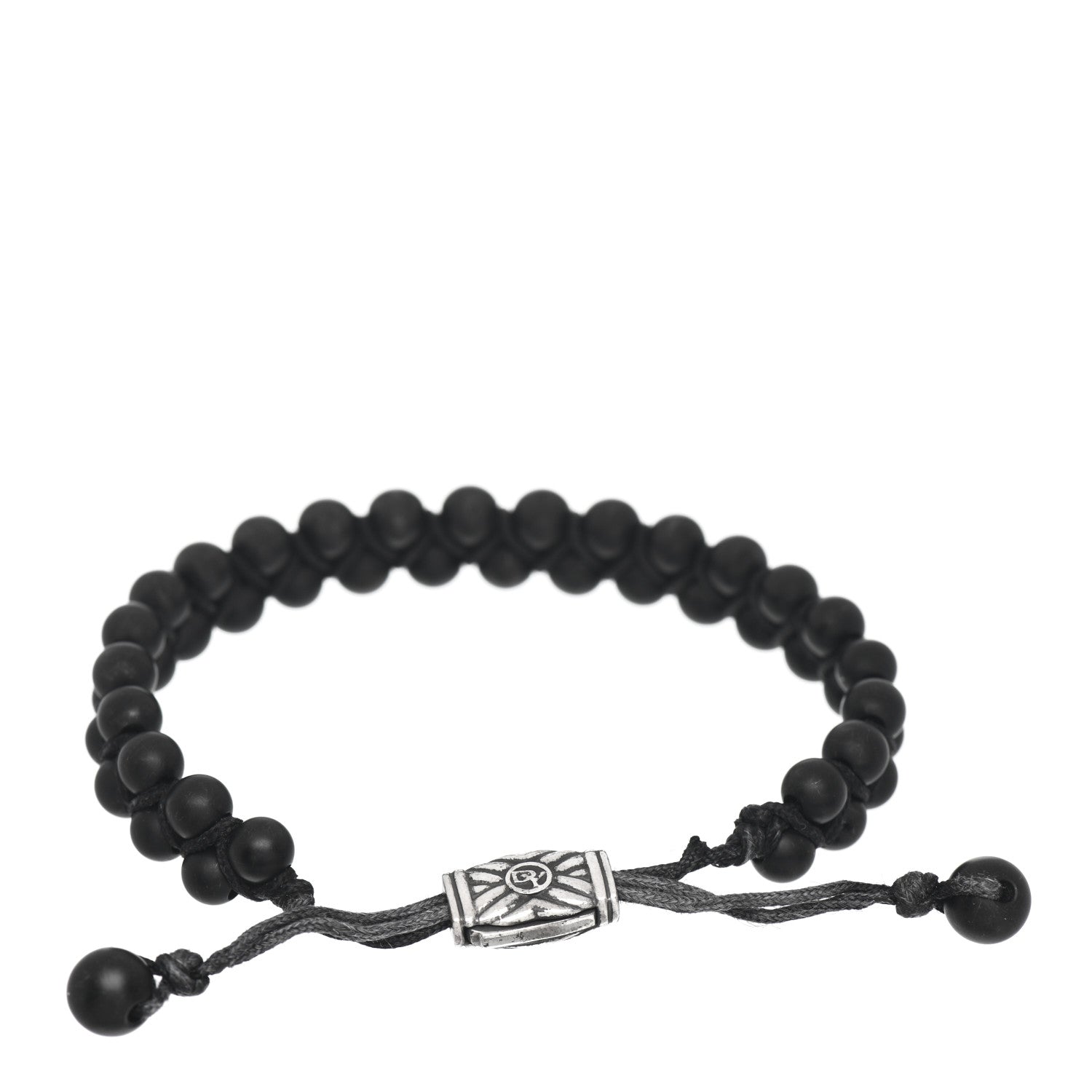 David Yurman Sterling Silver Black Onyx 6mm Spiritual Beads Two Row Bracelet 3 of 4
