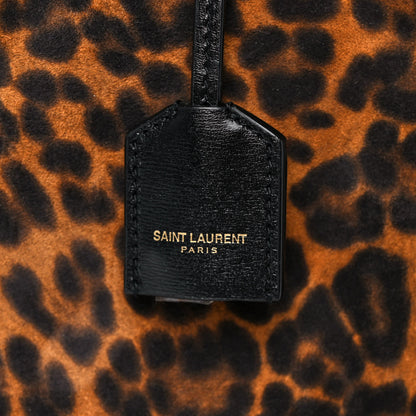 Saint Laurent Suede Leopard Print Toy Shopping Tote Naturale 8 of 12