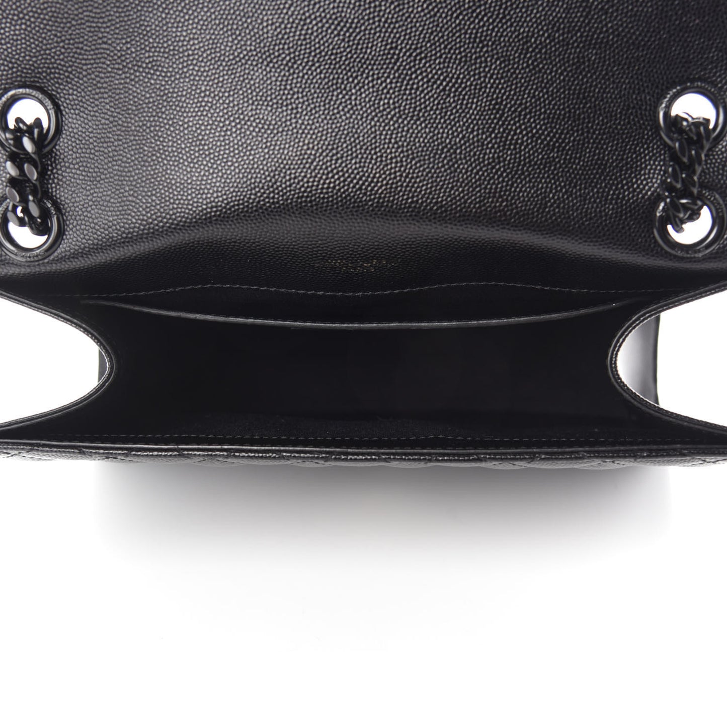 Grain De Poudre Textured Mixed Matelasse Triquilt Medium Monogram Satchel Black