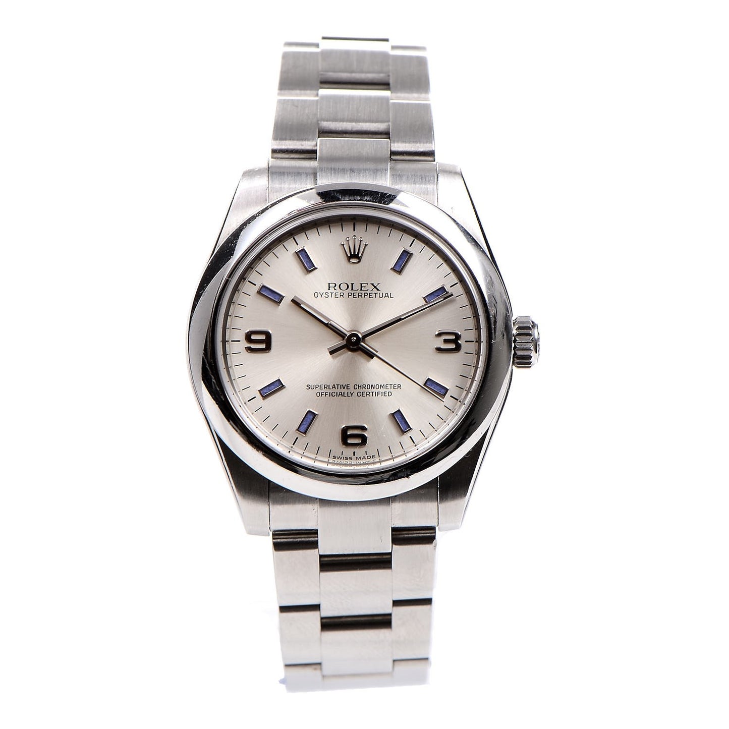 Stainless Steel 31mm Oyster Perpetual Watch Blue Index 177200