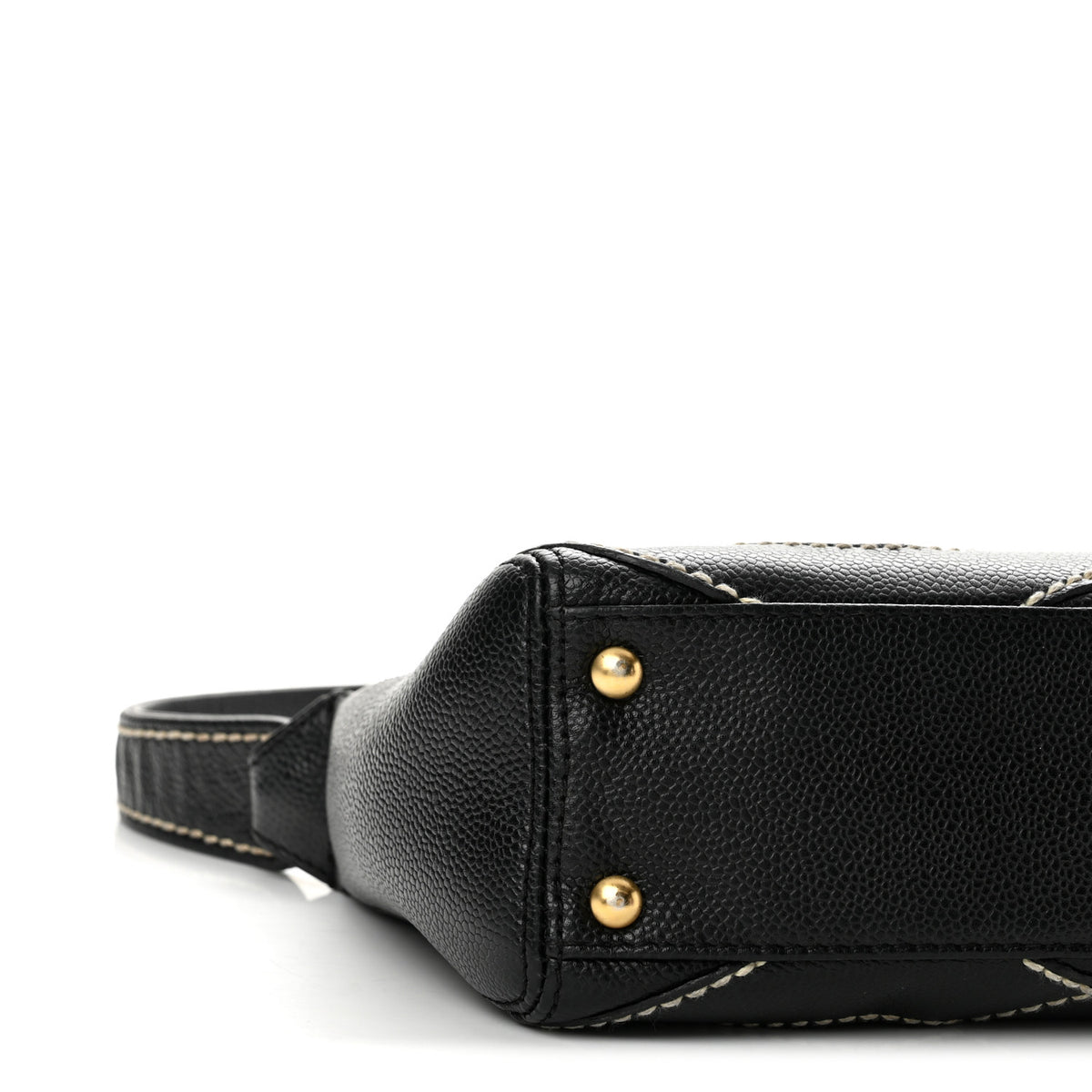 Caviar CC Stitched Small Hobo Black