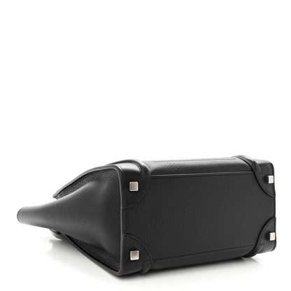 Celine Drummed Calfskin Micro Luggage Black 4 of 10