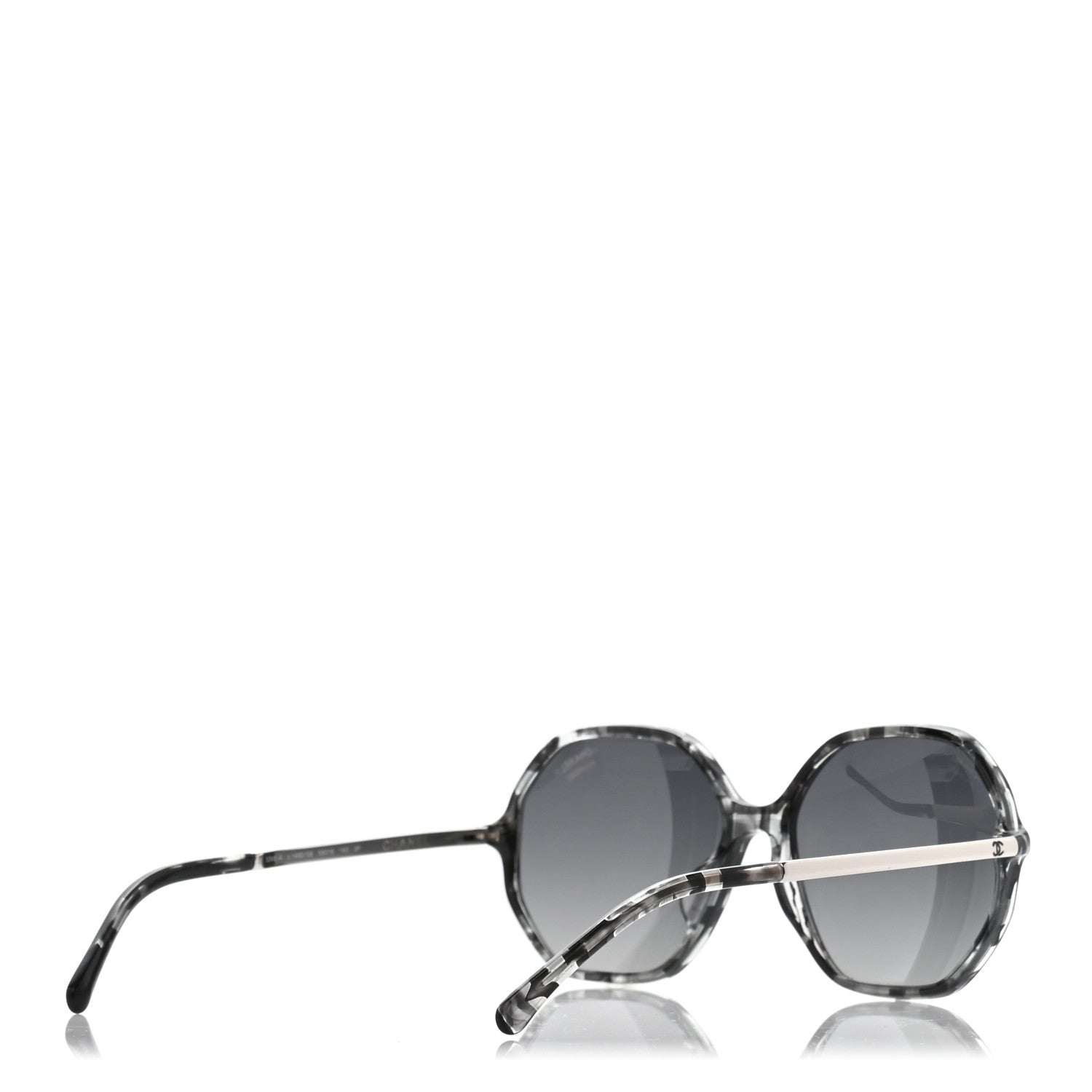 Chanel Acetate Polarized Oversized CC Sunglasses 5345-A Black Grey 4 of 8
