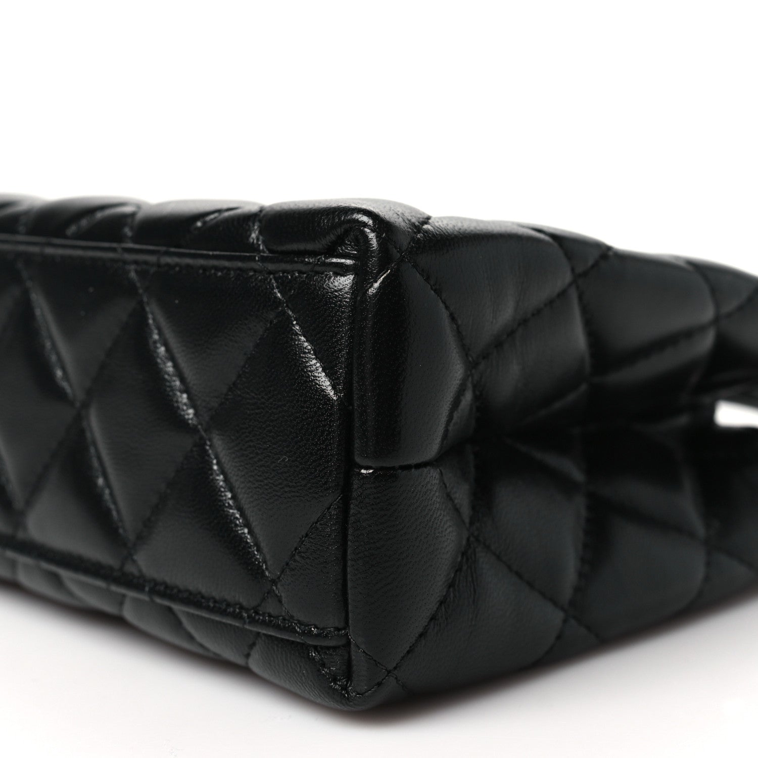 Chanel Shiny Aged Calfskin Quilted Nano Kelly Shopper Black 10 of 11