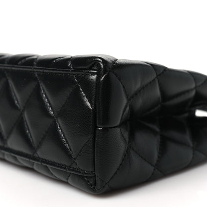 Chanel Shiny Aged Calfskin Quilted Nano Kelly Shopper Black 10 of 11