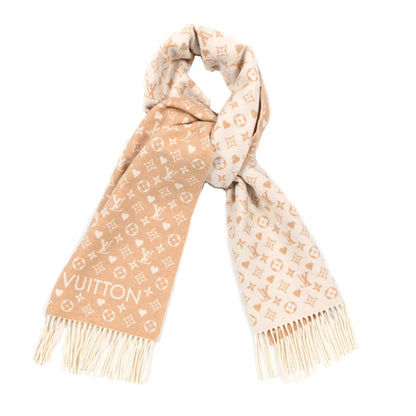 Louis Vuitton Cashmere Monogram Game On Scarf Dune Beige 1 of 5