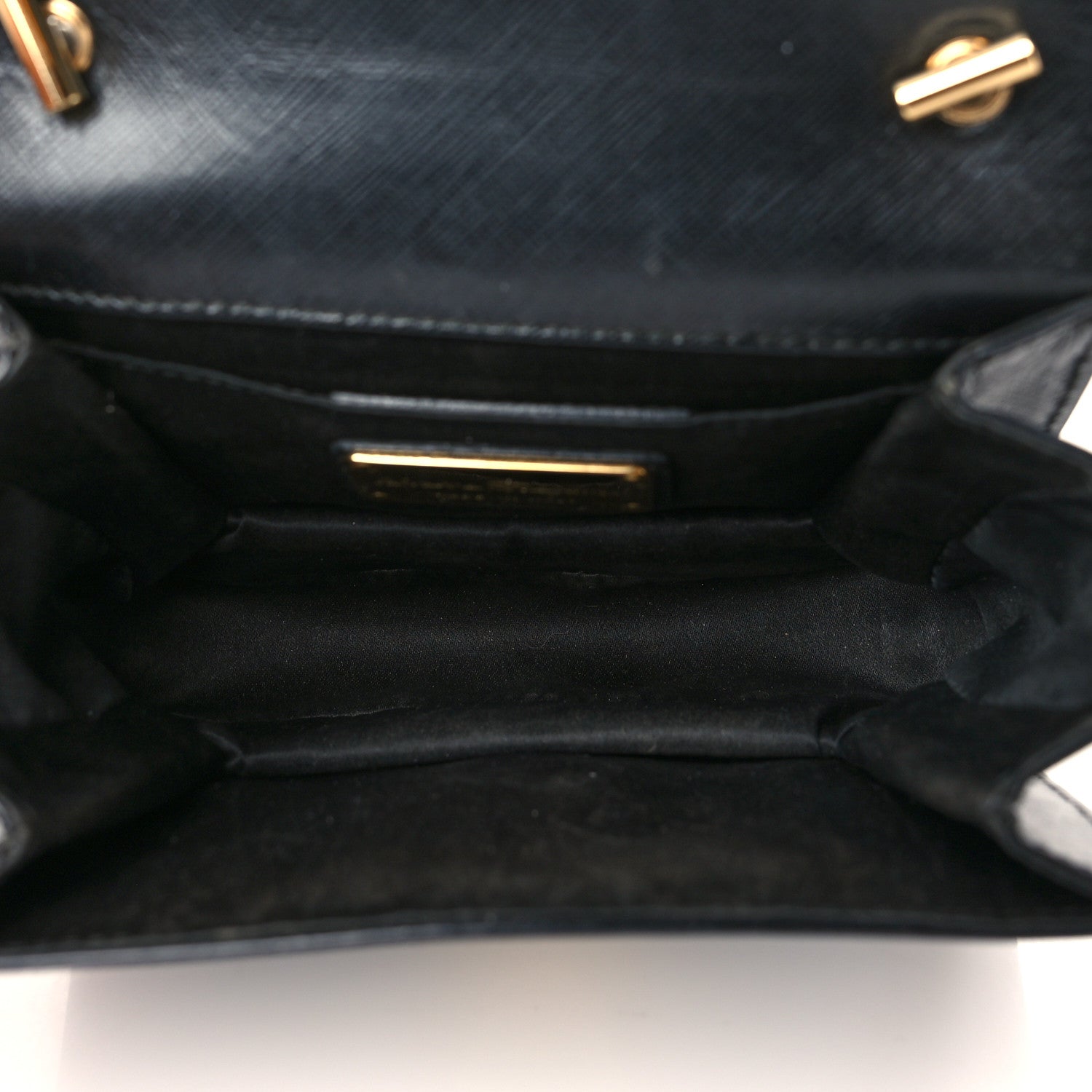 Salvatore Ferragamo Printed Calfskin Mini Ginny Shoulder Bag Black 4 of 5