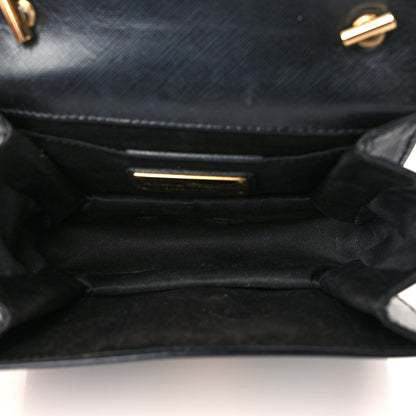 Salvatore Ferragamo Printed Calfskin Mini Ginny Shoulder Bag Black 4 of 5