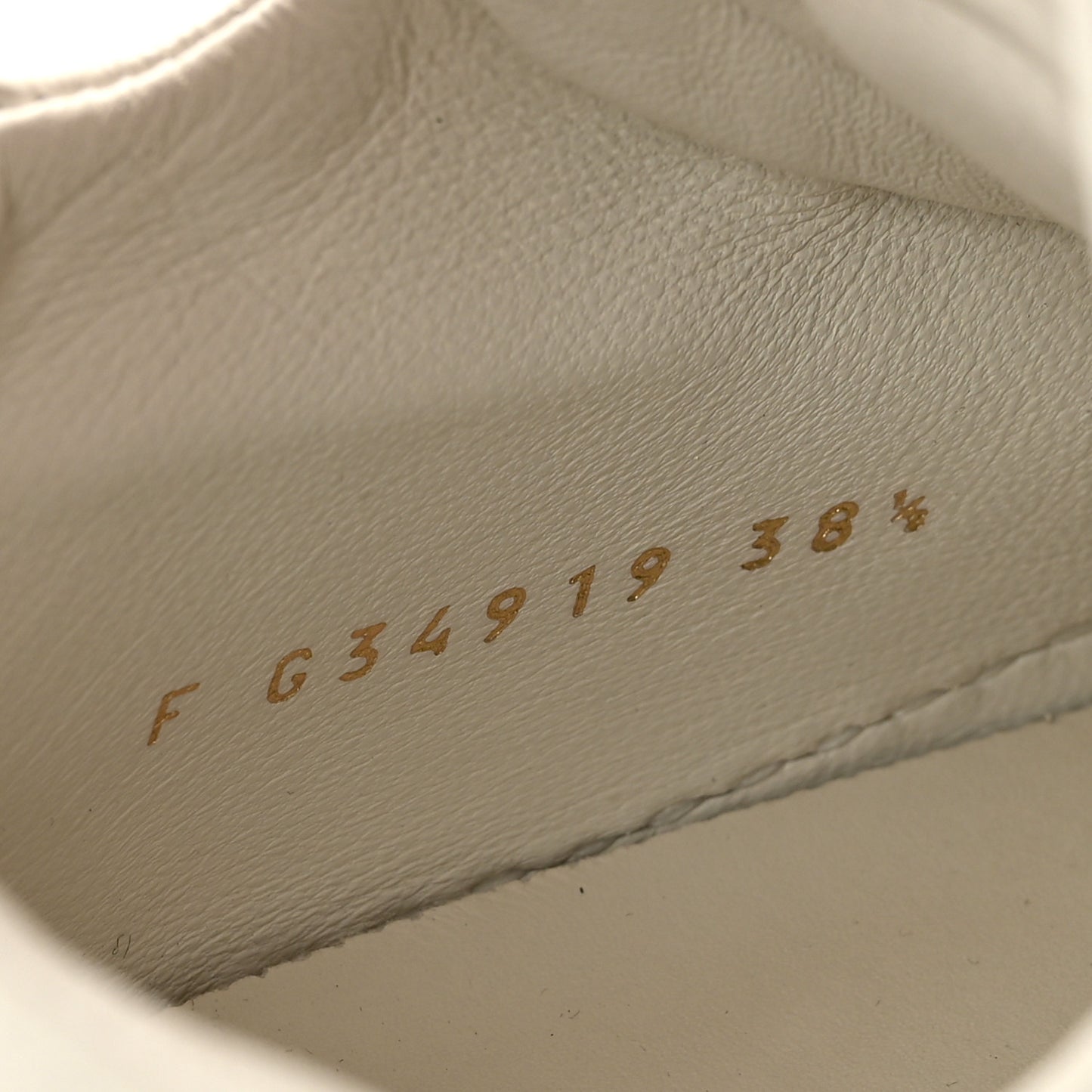 Crumpled Calfskin Womens CC Bow Sneakers 38.5 White