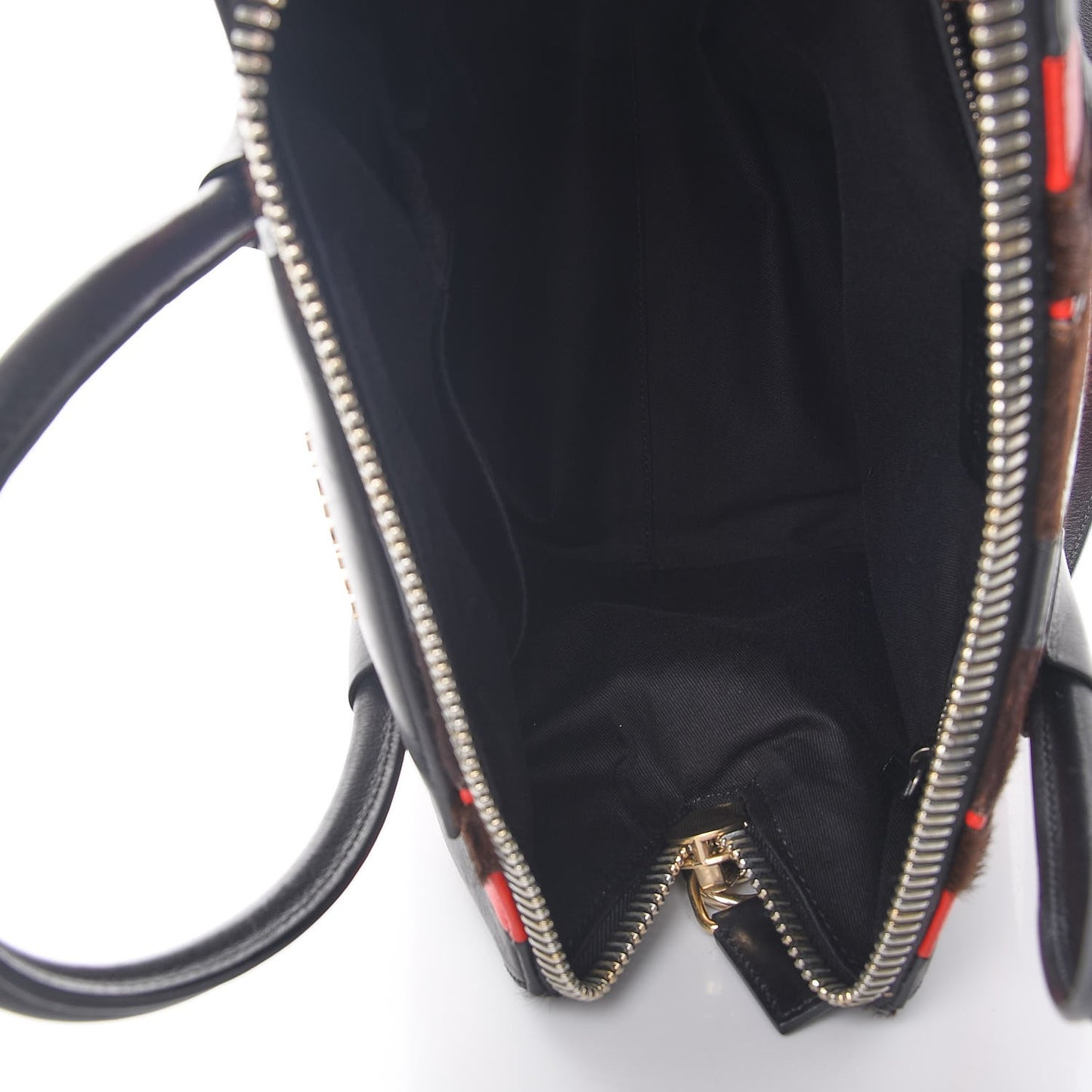 Calf Hair Goatskin Smooth Calfskin Patchwork Medium Antigona Black Red