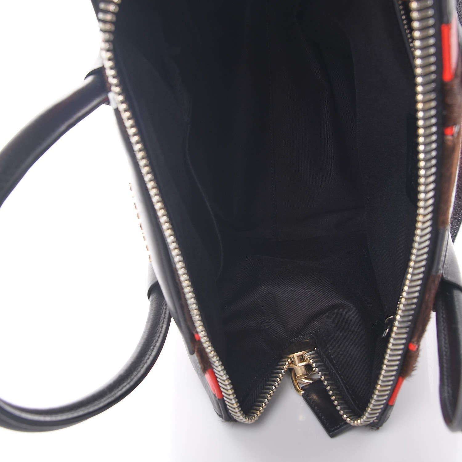 Givenchy Calf Hair Goatskin Smooth Calfskin Patchwork Medium Antigona Black Red 5 of 12
