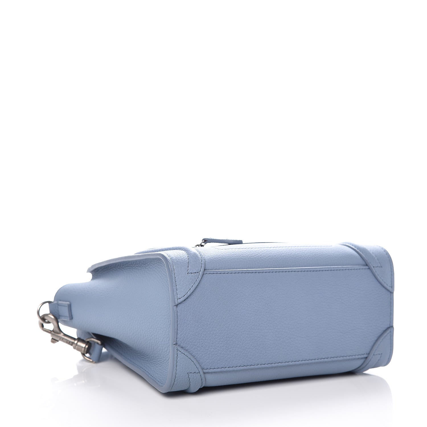 Celine Drummed Calfskin Nano Luggage Blue 4 of 9