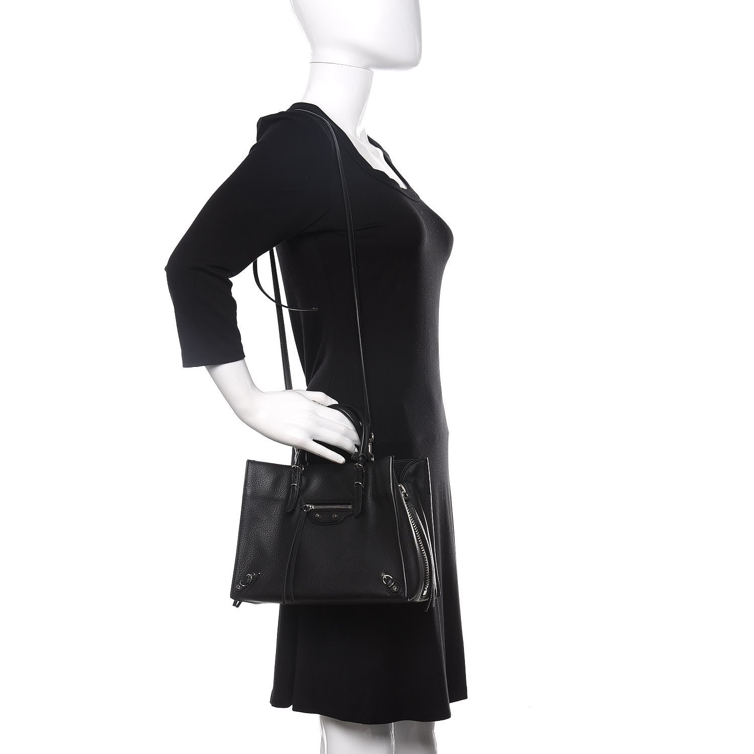 Balenciaga Veau Papier A6 Zip Around Tote Black 2 of 10