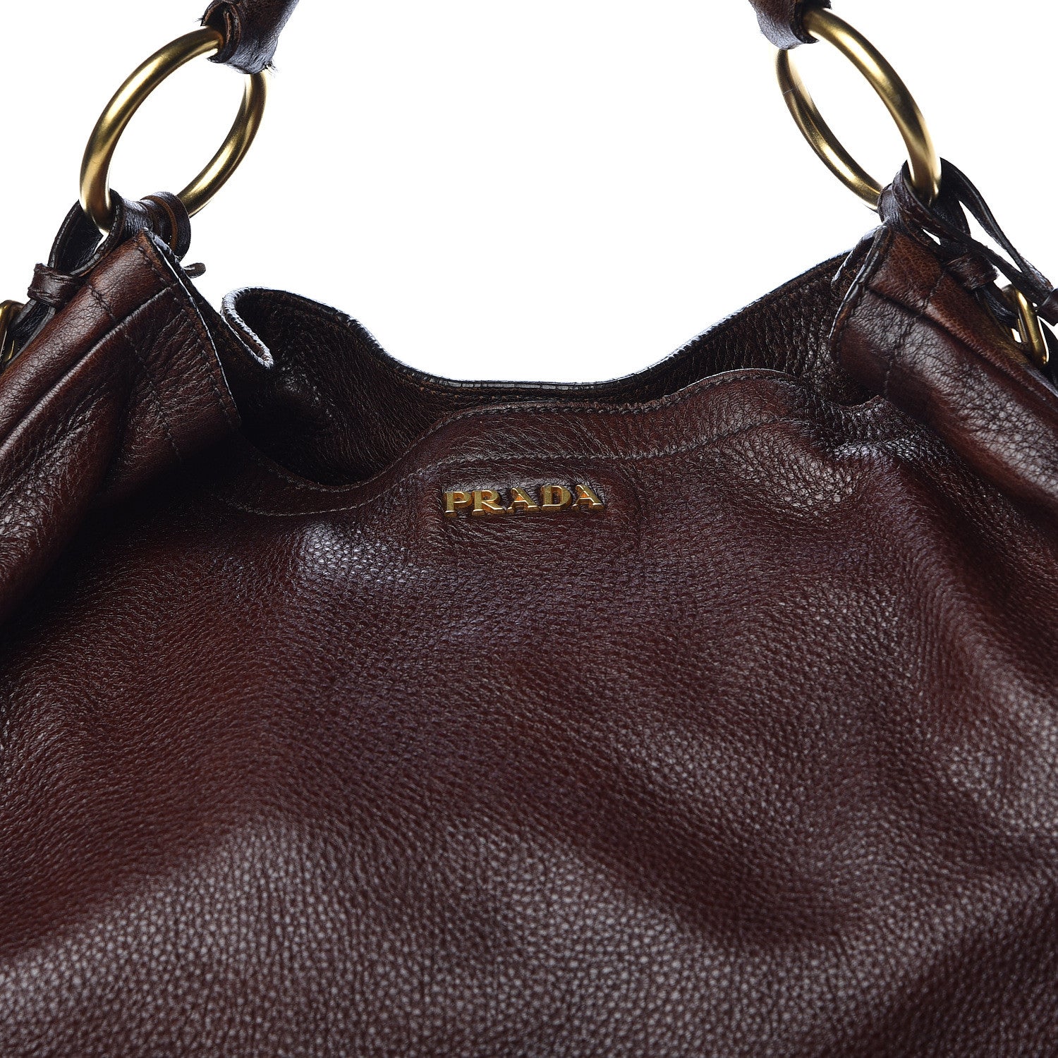 Prada Vitello Daino Zip Hobo Bruciato 16 of 17