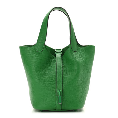 Hermes Taurillon Clemence Monochrome Picotin Lock 18 PM Bambou 1 of 10