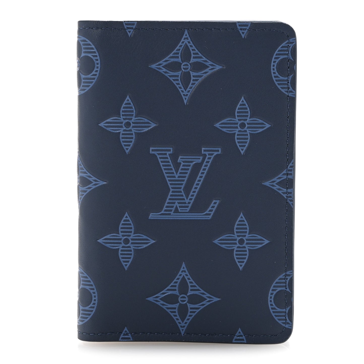 Calfskin Monogram Shadow Pocket Organizer Blue