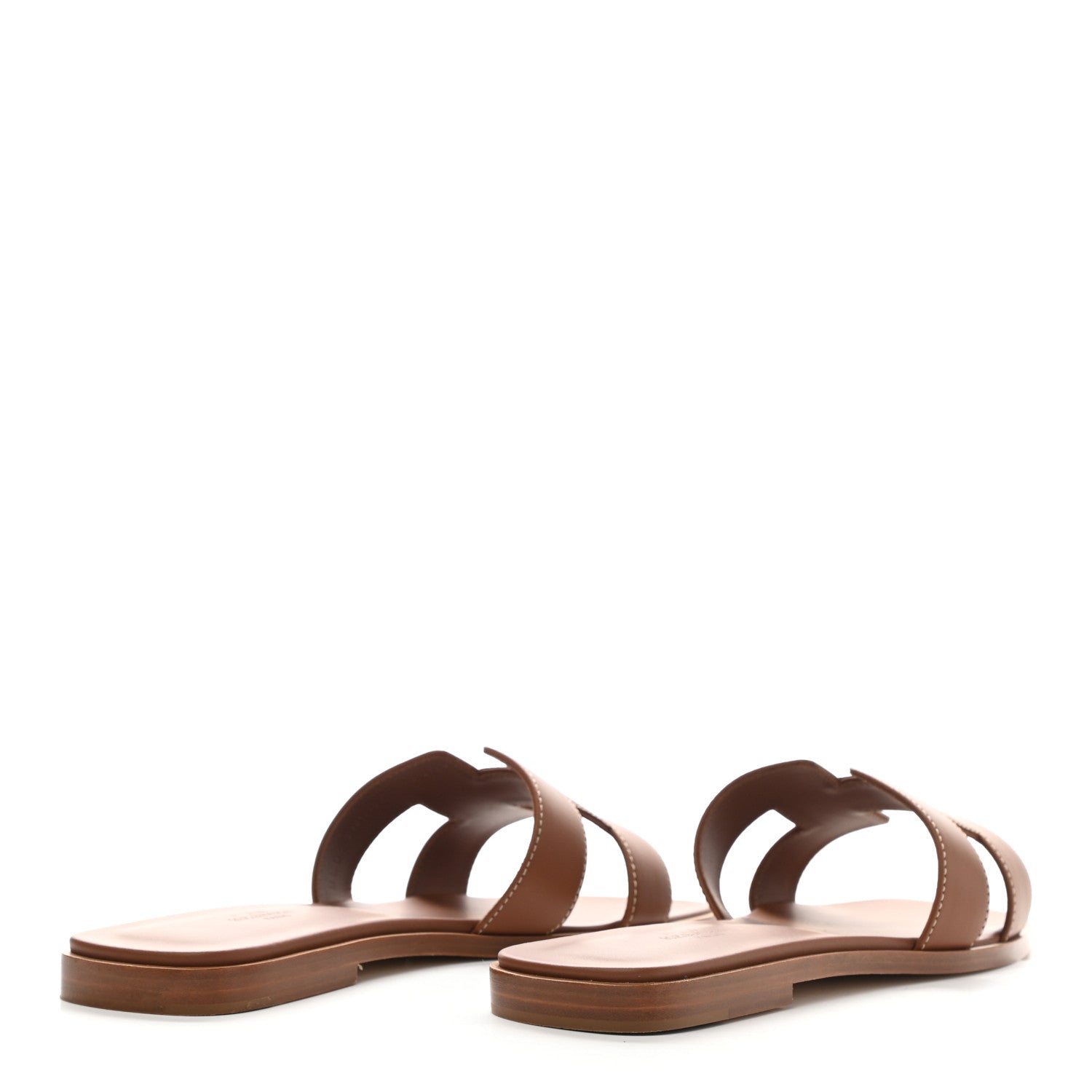 Hermes Box Calfskin Oran Sandals 38.5 Gold 4 of 9