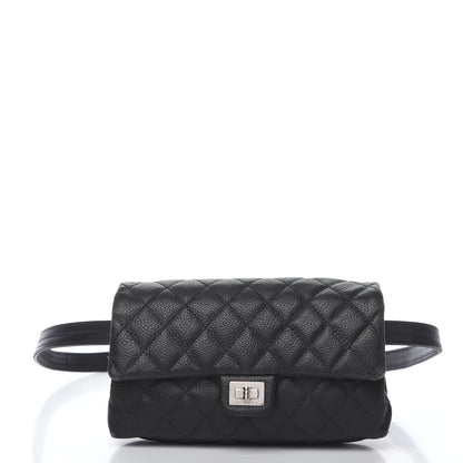 Chanel Grained Calfskin Quilted 2.55 Reissue Flap Belt Bag Clutch Black 1 of 11