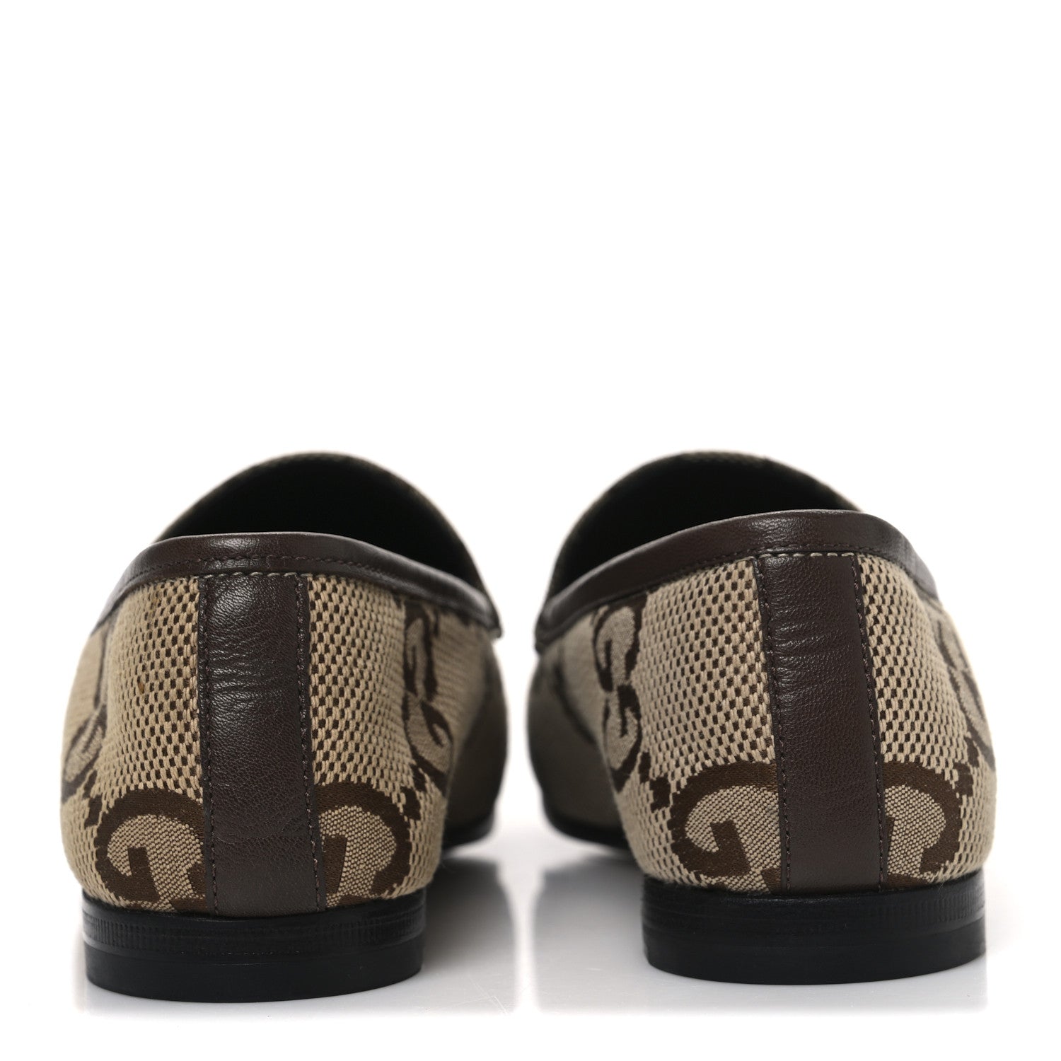 Gucci Monogram Jumbo GG Malaga Kid Horsebit Womens Jordaan Loafers 36.5 Beige Ebony New Acero 6 of 11