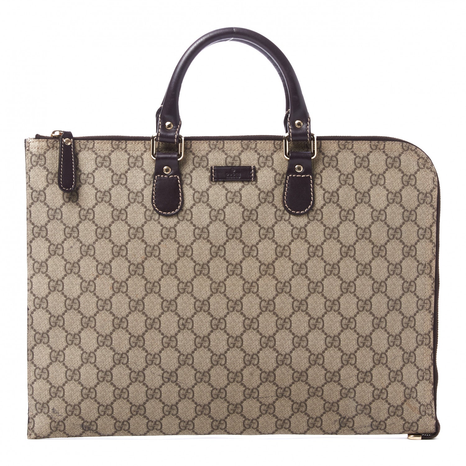 Gucci GG Supreme Monogram Briefcase Dark Brown 1 of 8