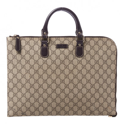 Gucci GG Supreme Monogram Briefcase Dark Brown 1 of 8