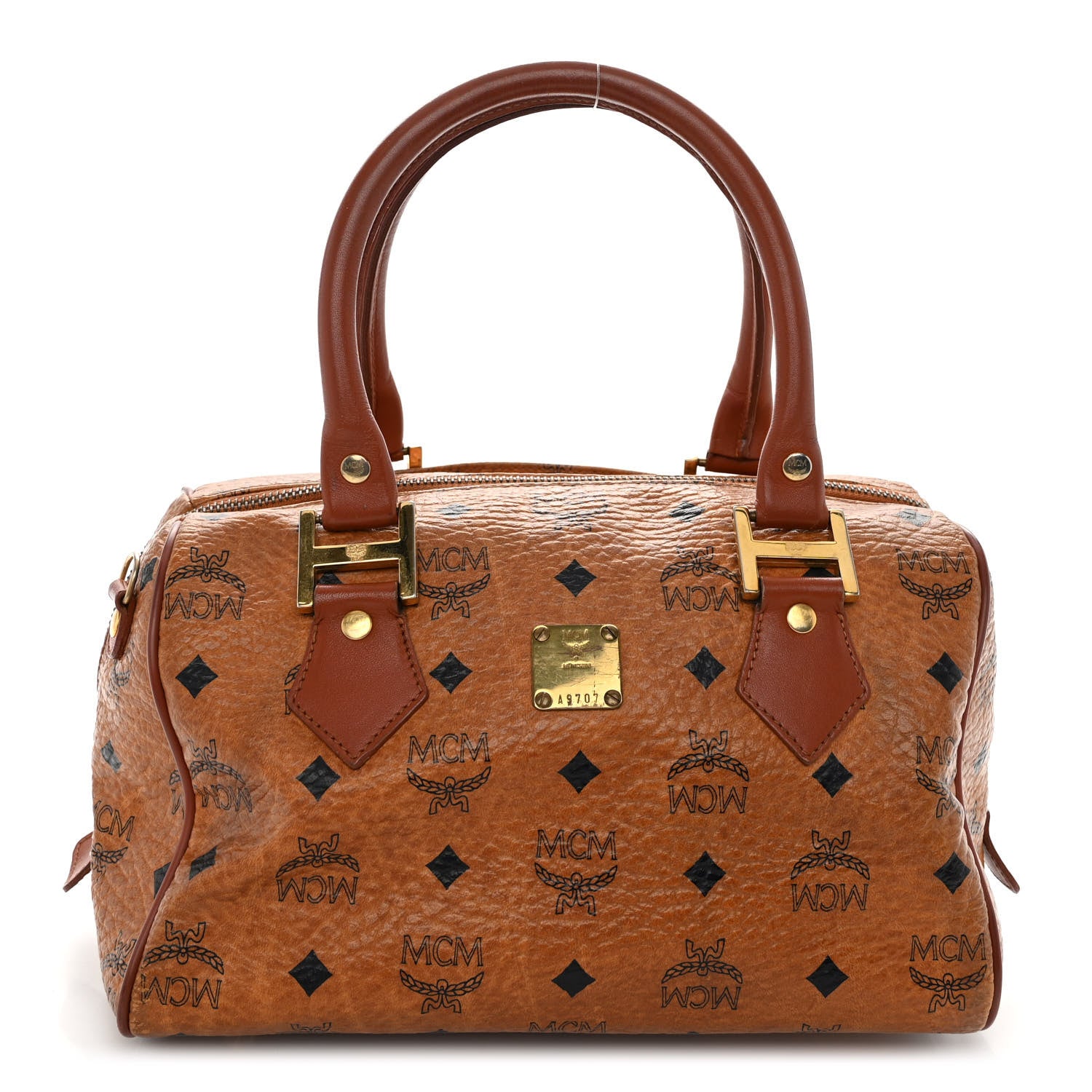 MCM Visetos Essential Boston Bag Cognac 1 of 10