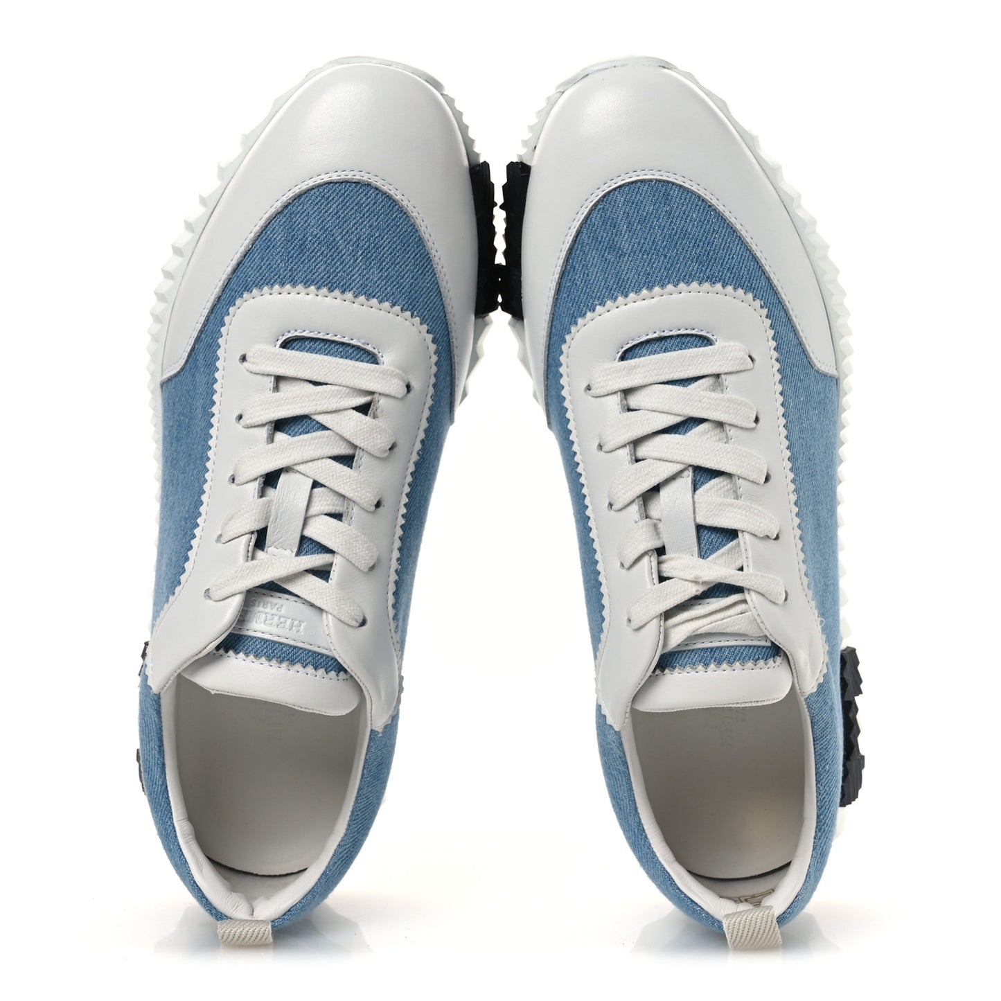 Denim Calfskin Bouncing Sneakers 40 Bleu Clair White