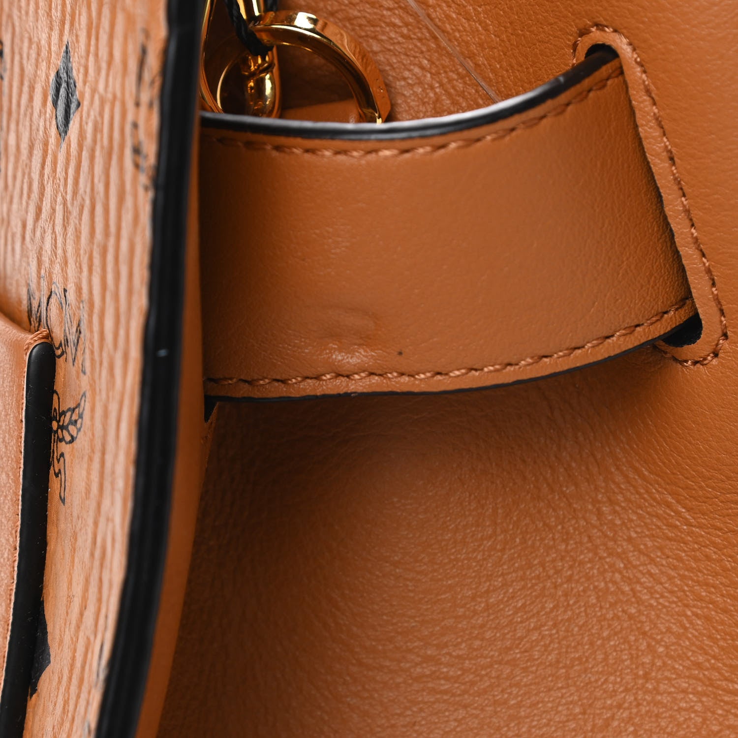 MCM Visetos Small Essential Tote Cognac 10 of 12