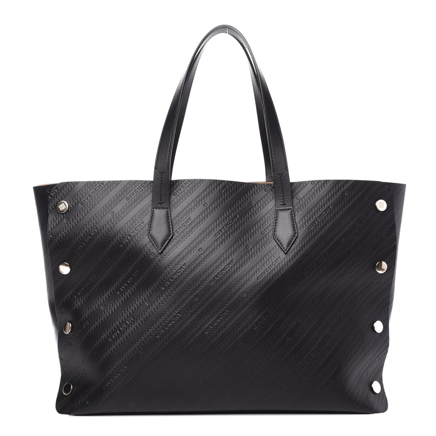 Givenchy Calfskin Chain Embossed Medium Bond Shopper Tote Black 1 of 10