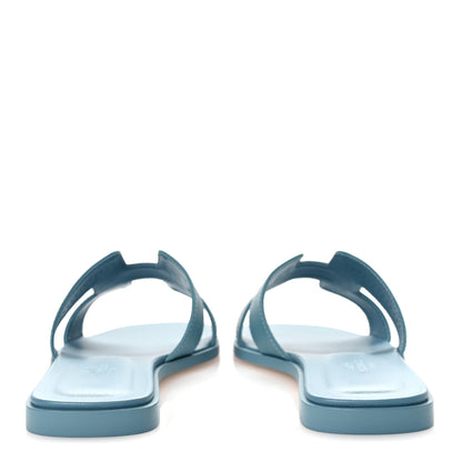Hermes Epsom Oran Sandals 38 New Blue Jean 6 of 11