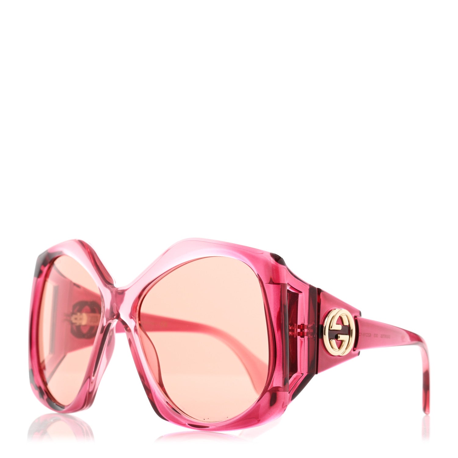 Gucci Acetate Round Sunglasses GG0875S Burgundy Orange 1 of 8